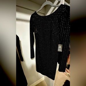 Express black dress rhinestones brand new never used with tags size XS